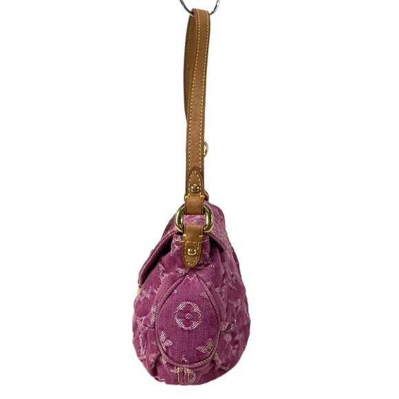 LOUIS VUITTON Mini Pleaty Fuchsia Monogram Denim Shoulder Bag - Picture 4 of 16